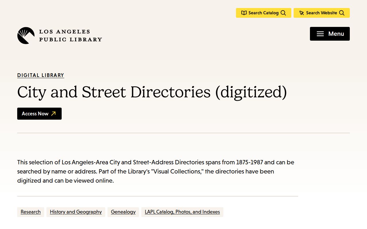 West Hollywood city directory, digitized city and street directories