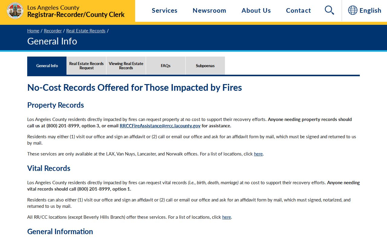 West Hollywood residents directory, Los Angeles County recorder records access