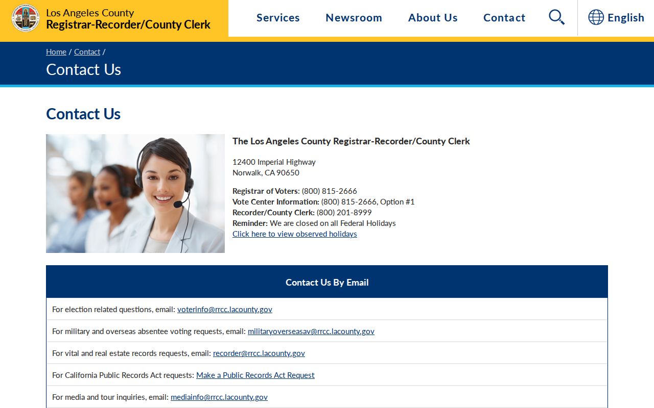 West Hollywood previous residents, Los Angeles County recorder contact and archive access