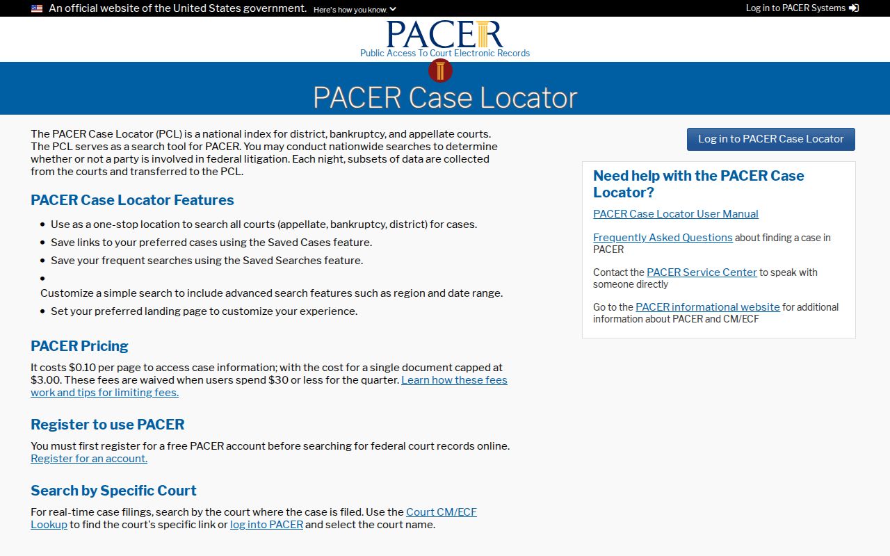 West Hollywood resident lookup, PACER and court case access
